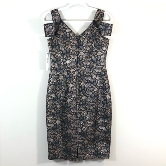 NWT Maggy London Black Rose Gold Metallic Dress - Picture 6 of 6